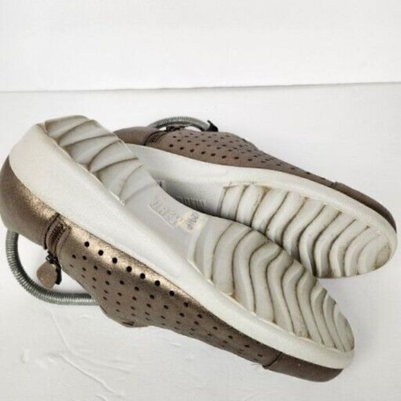 Drew Metro Casual Shoes Slip On Metallic Champagne Gold Leather Womens 6.5W Wide - Picture 8 of 8